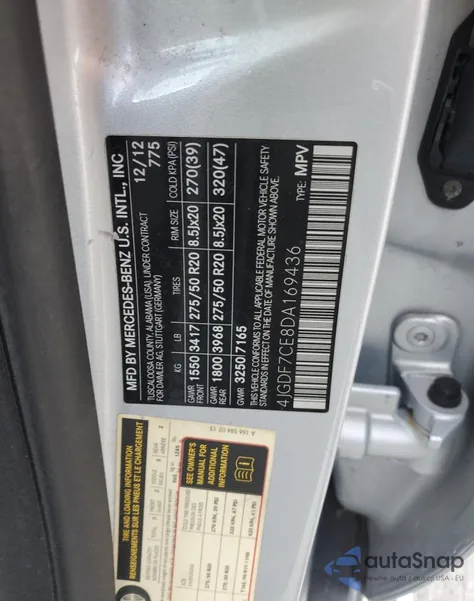 2013 Mercedes-Benz Gl 450 4Matic z USA, uszkodzony, nr VIN 4JGDF7CE8DA169436